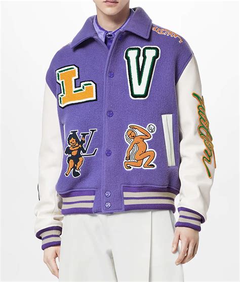 lv varsity jacket purple
